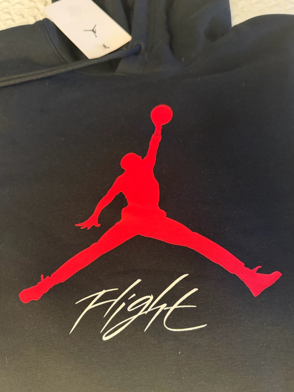 Jordan Flight Hoodie Black Red Jumpman Logo Men’s M NWT - Picture 5 of 5